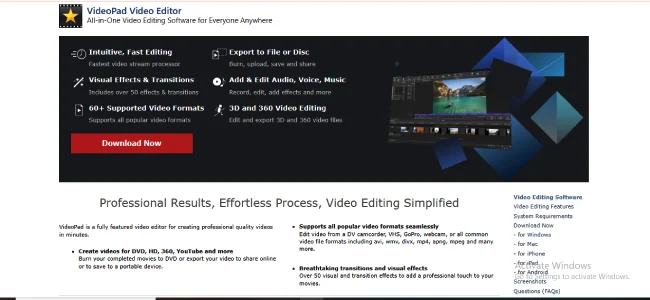 Videopad Video Editor: Free AI Video Editing Tools without Watermark