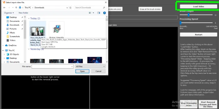 pixbim video watermark remover ai_ Load the Video