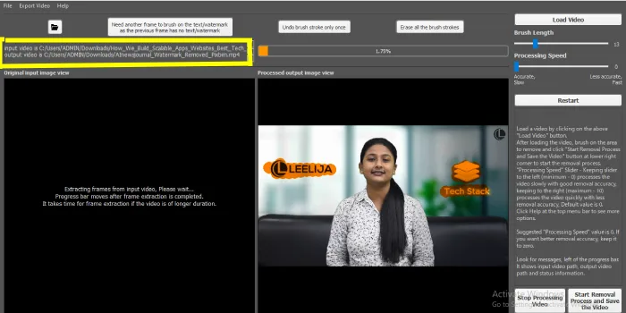 pixbim video watermark remover ai_ Path for Final Video