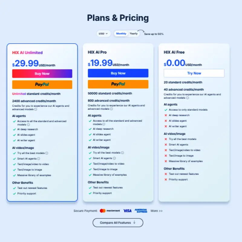 HIX AI Pricing