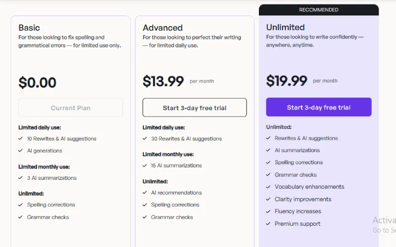 Wordtune Pricing