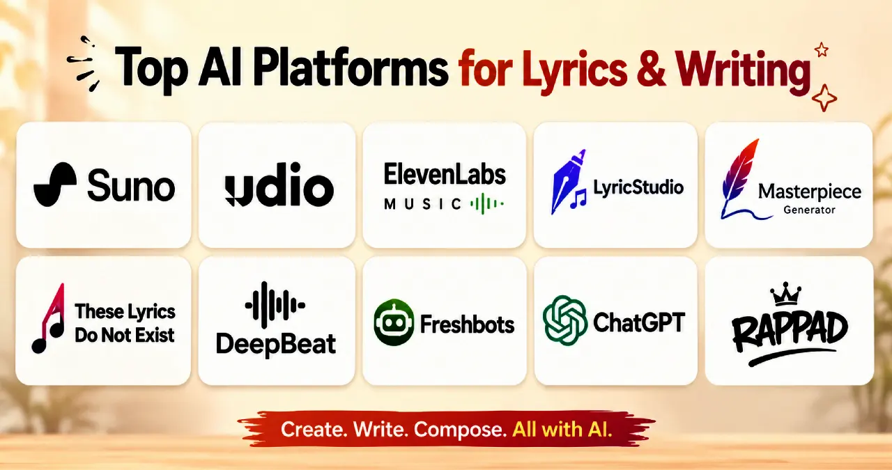 Top AI Platforms for Lyrics and Writing in 2026