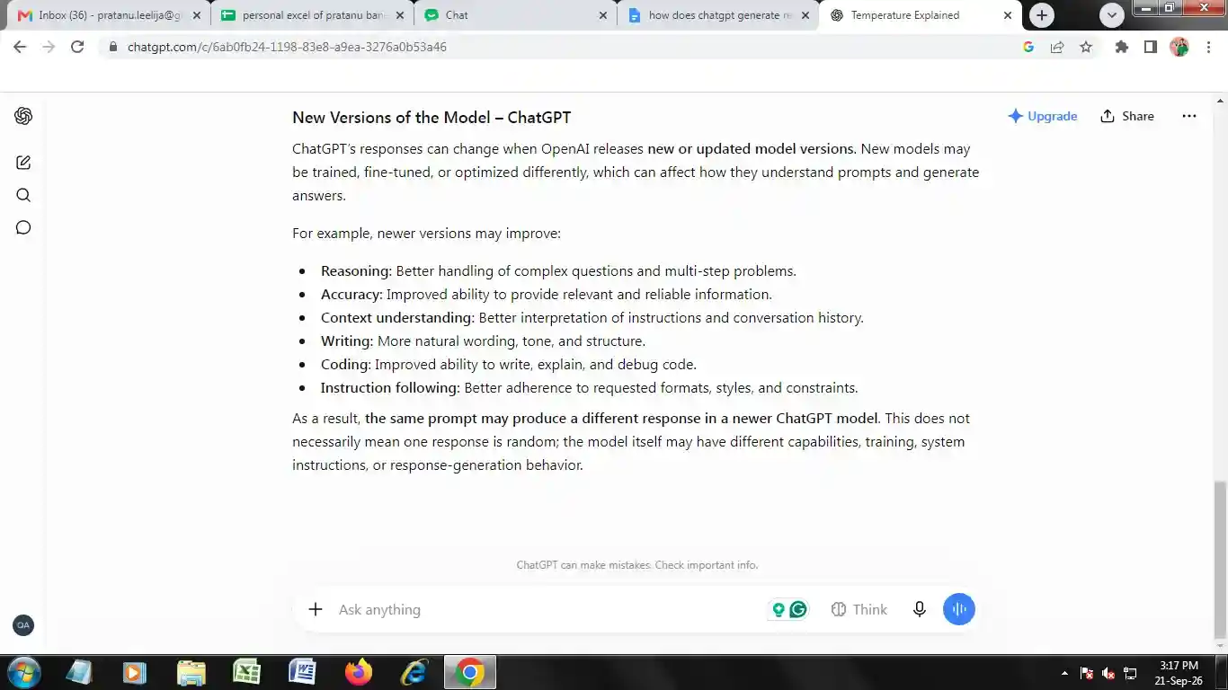 New versions of the model